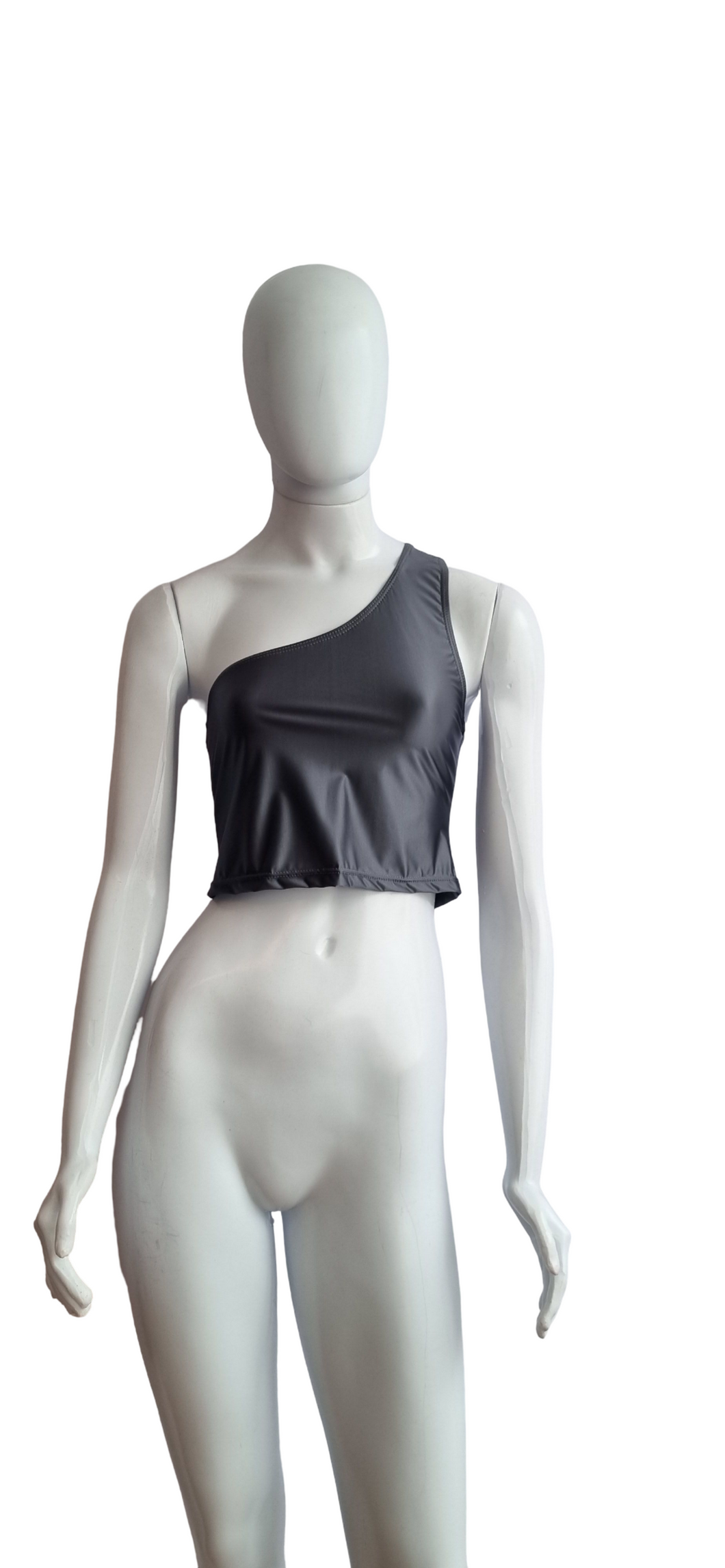Top acetinado ombro