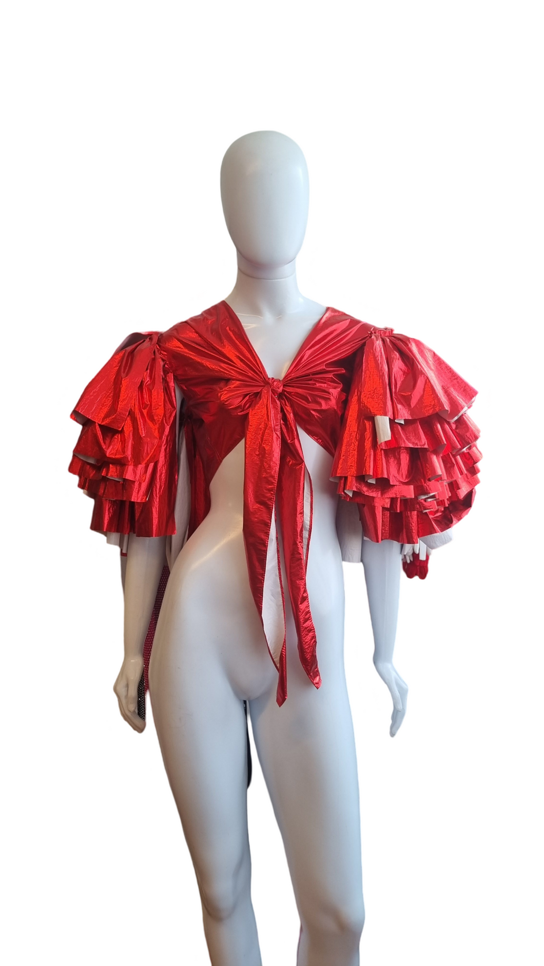 Manga bufante metalizada