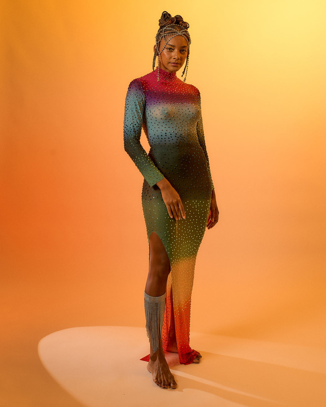 Vestido boreal pedras